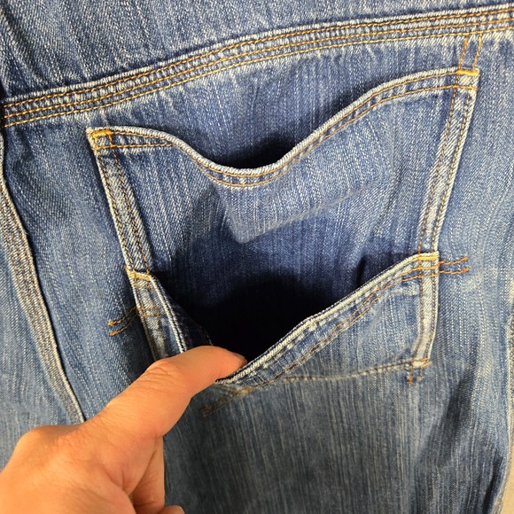 Vintage‎ Sean John Baggy wide leg Y2K Jeans mens 38x34 knee patches blue hip hop - Picture 4 of 11